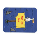 サメおもしろいの漫画で囲まれた海鳥 マグネット (横)