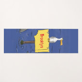 サメおもしろいの漫画で囲まれた海鳥 ヨガマット (正面(横))