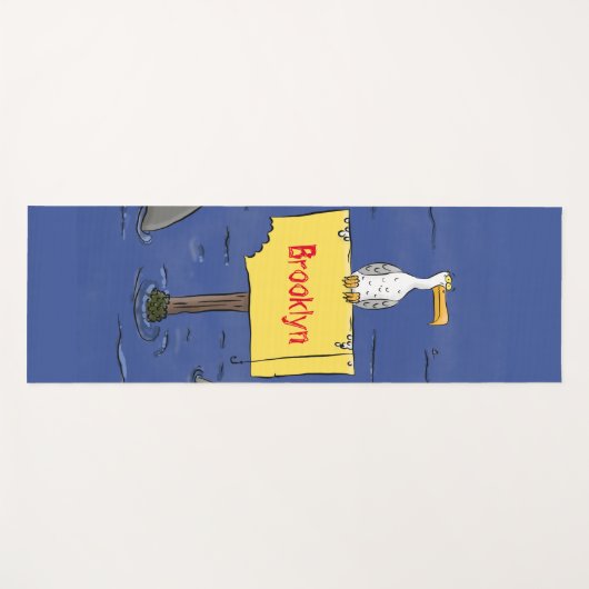 サメおもしろいの漫画で囲まれた海鳥 ヨガマット (正面(横))