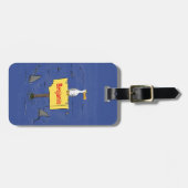 サメおもしろいの漫画で囲まれた海鳥 ラゲッジタグ (正面横)