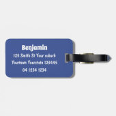 サメおもしろいの漫画で囲まれた海鳥 ラゲッジタグ (裏面横)