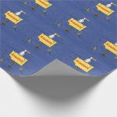 サメおもしろいの漫画で囲まれた海鳥 ラッピングペーパー (角)