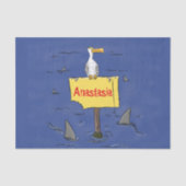 サメおもしろいの漫画で囲まれた海鳥 薄葉紙 (正面)