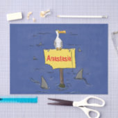 サメおもしろいの漫画で囲まれた海鳥 薄葉紙 (クラフト)