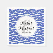 サメおもしろいの群れ スタンダードカクテルナプキン (正面)