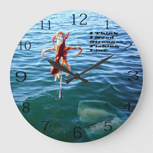 サメおもしろいはタコが欲しい ラージ壁時計 (正面)