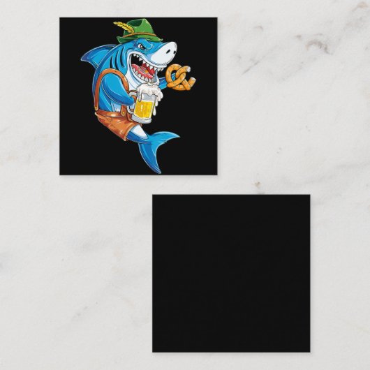 サメおもしろいドリンクビ熱狂するール-サメの贈り物 スクエア名刺 (正面/裏面)