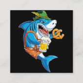 サメおもしろいドリンクビ熱狂するール-サメの贈り物 スクエア名刺 (正面)