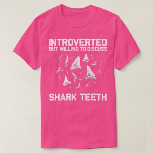 サメおもしろい歯女子男性へサメ歯化石 Tシャツ (デザイン正面)