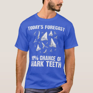 サメおもしろい歯女子男性へサメ歯化石 Tシャツ
