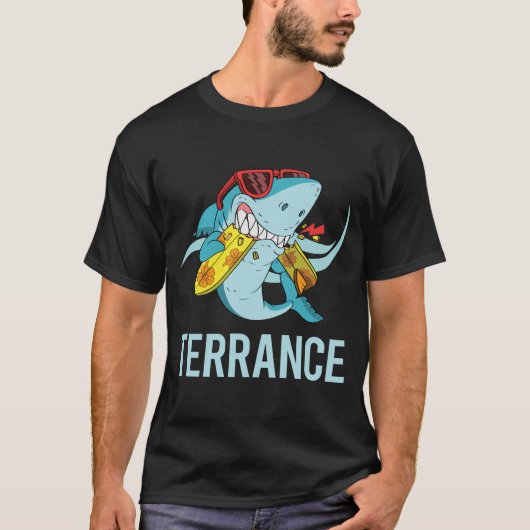 サメがおもしろい - テランスの名前 Tシャツ (正面)