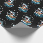 サメがピザを食べる | ホワイトシャークがジャースムな一口 ラッピングペーパー (角)