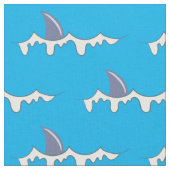 サメが出没する水の漫画の生地 ファブリック (クローズアップ)