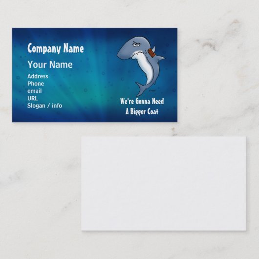 サメが大きなコート漫画のビジネスカーを必要とする 名刺 (正面/裏面)