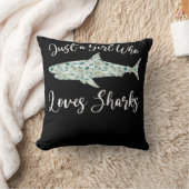 . .サメが好きな女の子 – 贈り物用海 クッション (ブランケット)
