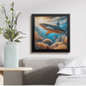 サメが威厳のあるサンゴの不思議の国を滑空する ポスター