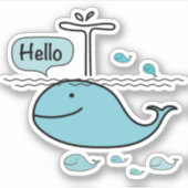 サメが挨拶する シール (正面)