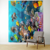 サメが水族館の水中シーンフィッシュ タペストリー (インサイチュ)