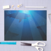 サメが泳ぐ 薄葉紙 (クラフト)