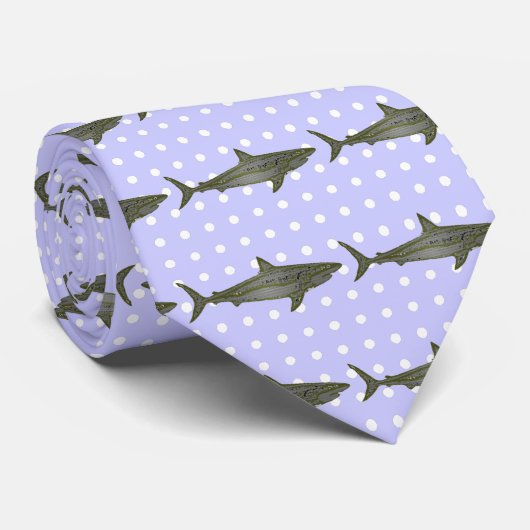 サメが野生動物を描く ネクタイ (ロール)
