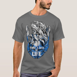 サメことわざのモチベーションは人生のZipを一口飲む Tシャツ