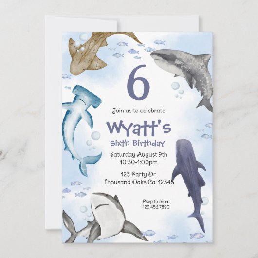 サメだ！ 招待状 (正面)