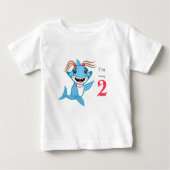サメちゃんのお誕生日おめでとう ベビーTシャツ (正面)