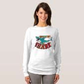 サメでサーフィン Tシャツ (正面フル)