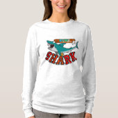 サメでサーフィン Tシャツ (正面)