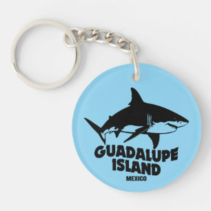 サメとスキューバダイビングGuadalupe島 キーホルダー