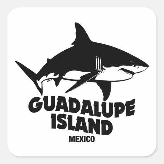 サメとスキューバダイビングGuadalupe島 スクエアシール (正面)