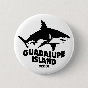 サメとスキューバダイビングGuadalupe島 缶バッジ