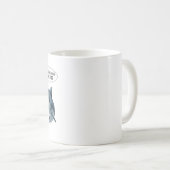 サメとダイバーの面白デザイン コーヒーマグカップ (正面右)