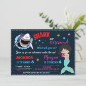 サメと人魚の誕生日招待状 プールパーティー 招待状 (スタンド正面)