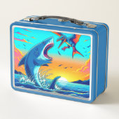 サメと恐竜 メタルランチボックス (裏面)