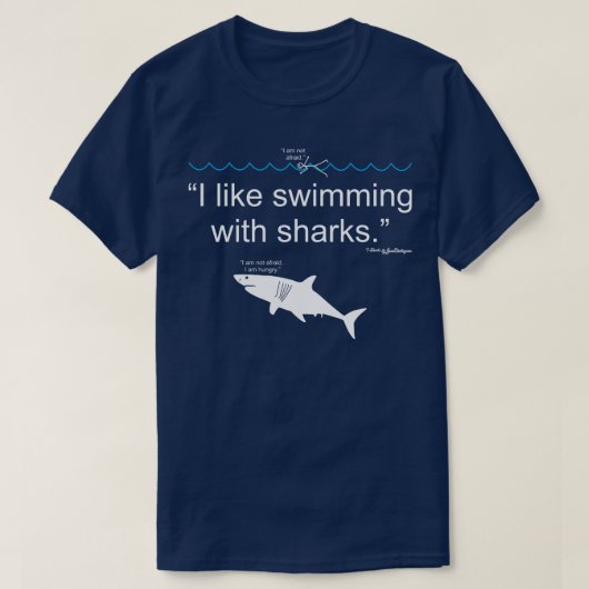 サメと泳ぐのが好き Tシャツ (デザイン正面)