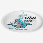 サメと泳ぐ ペーパープレート (アングル)
