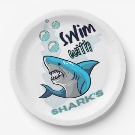 サメと泳ぐ ペーパープレート