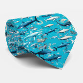 サメと海の命が海の青に ネクタイ (ロール)