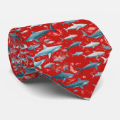 サメと海生活を赤に ネクタイ (ロール)