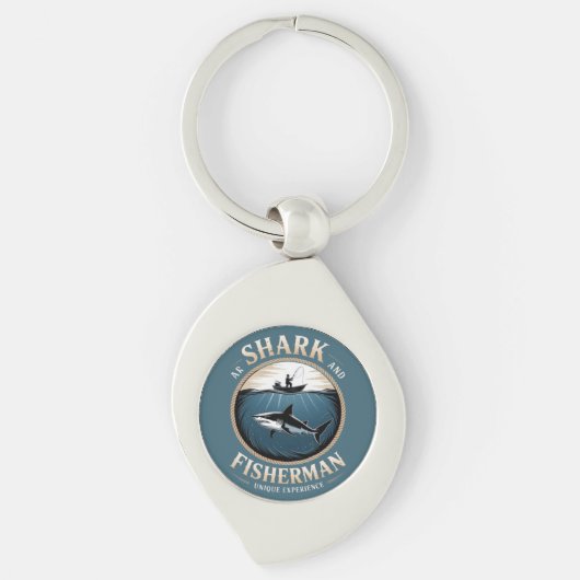 サメと漁師 キーホルダー (正面)