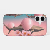 サメと風船のシュールな夢景 iPhone 16ケース (裏面横)