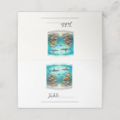 サメと魚の水彩水族館ウェディング プレイスカード (外部開封)