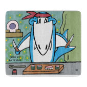 サメとMac カッティングボード (正面)