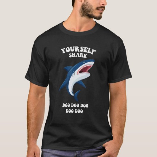 サメになろう 自分らしくあるべき 自分にサメになれるなら Tシャツ (正面)