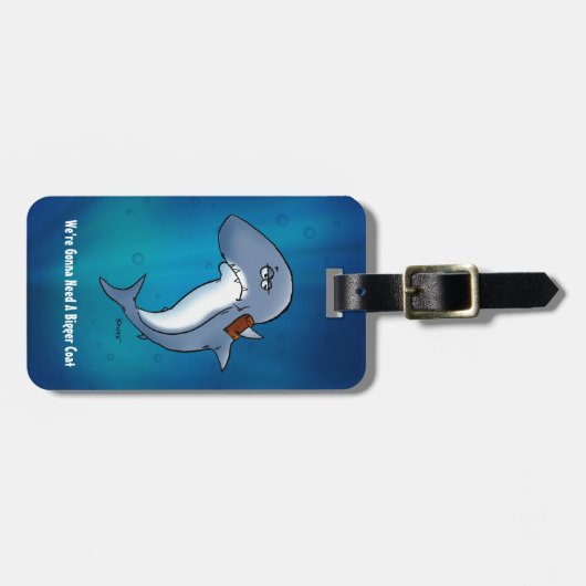 サメにはもっと大きなコートの漫画がおもしろい必要 ラゲッジタグ (正面横)