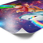 サメに乗るキャットカウボーイが虹を見た フォトプリント            (角)