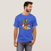 サメに乗る動物たち少年 Tシャツ (正面フル)