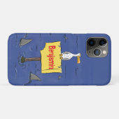 サメに囲まれた面白い海鳥の漫画 Case-Mate iPhoneケース (裏面(横))