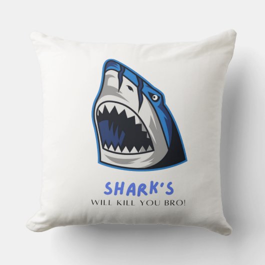 サメに殺される仲間…おもしろい引用文 クッション (正面)